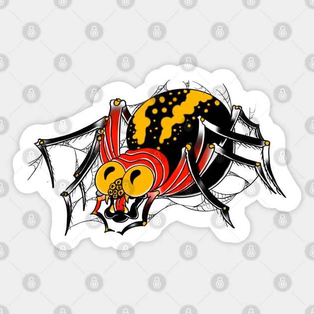 Spider old school tattoo art Sticker by marcosmorce